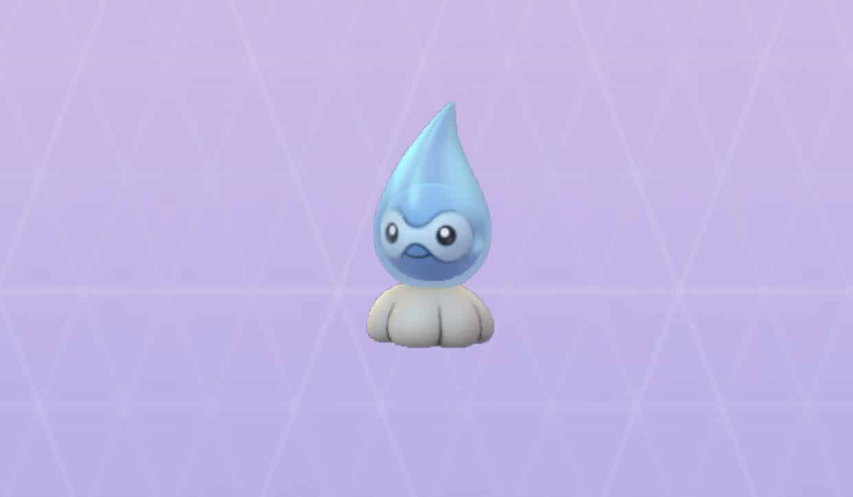 Screenshot der regnerischen Castform in Pokemon Go.