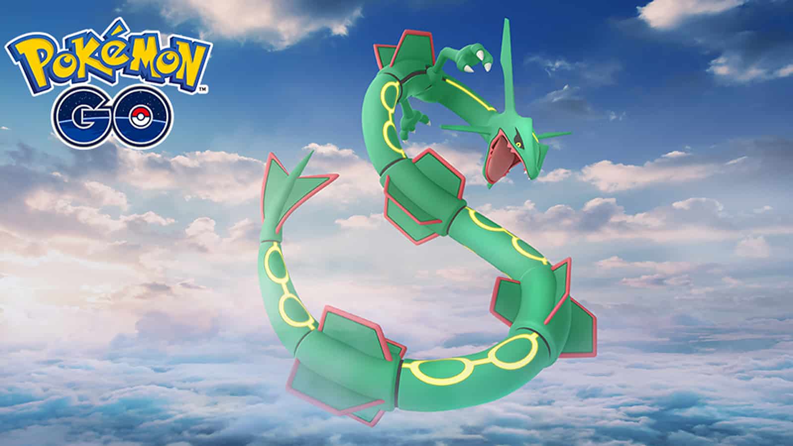 Screenshot des legendären Pokemon Rayquaza in der Pokemon Go Weather Week.