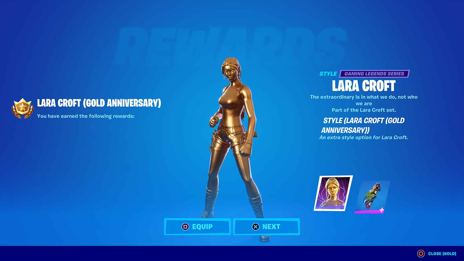 Fortnite Lara Croft Gold Jubiläumshaut