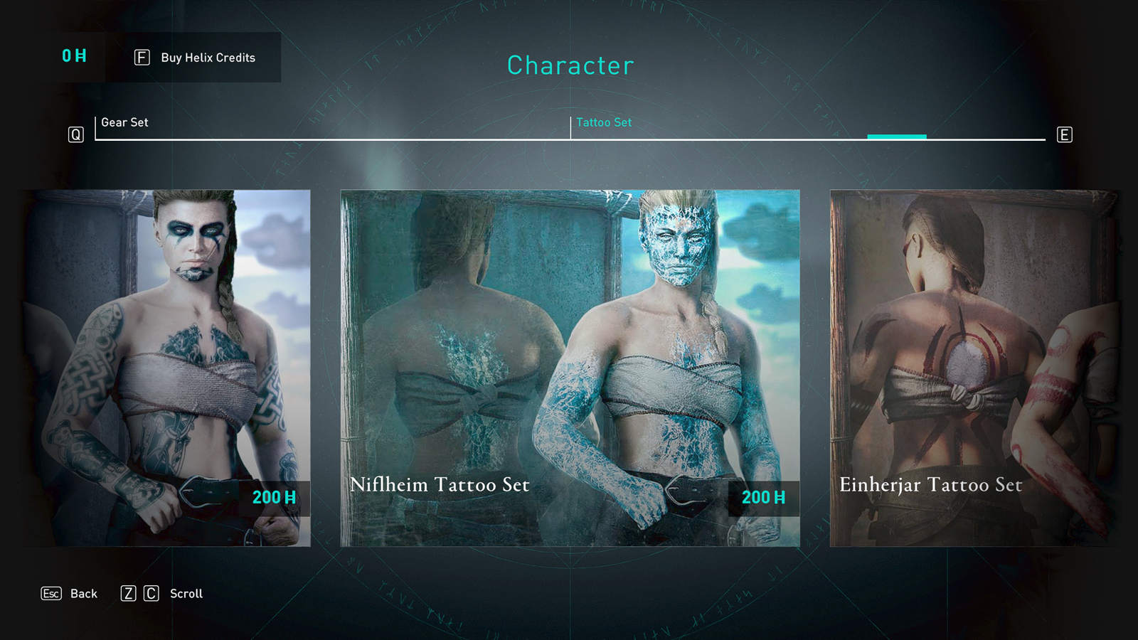 Niflheim Tattoo Set in Assassins Creed Valhalla Store