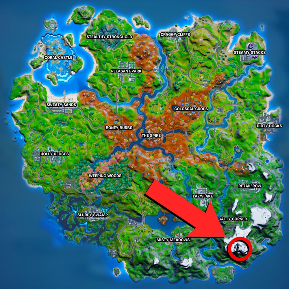 Fortnite höchste Bergstandortkarte