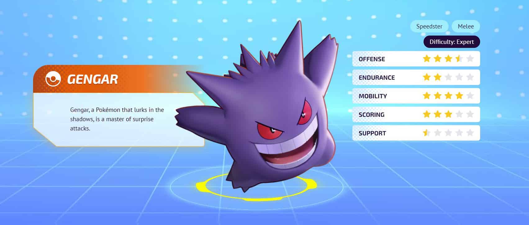 Pokemon Unite Gengar Profilseite