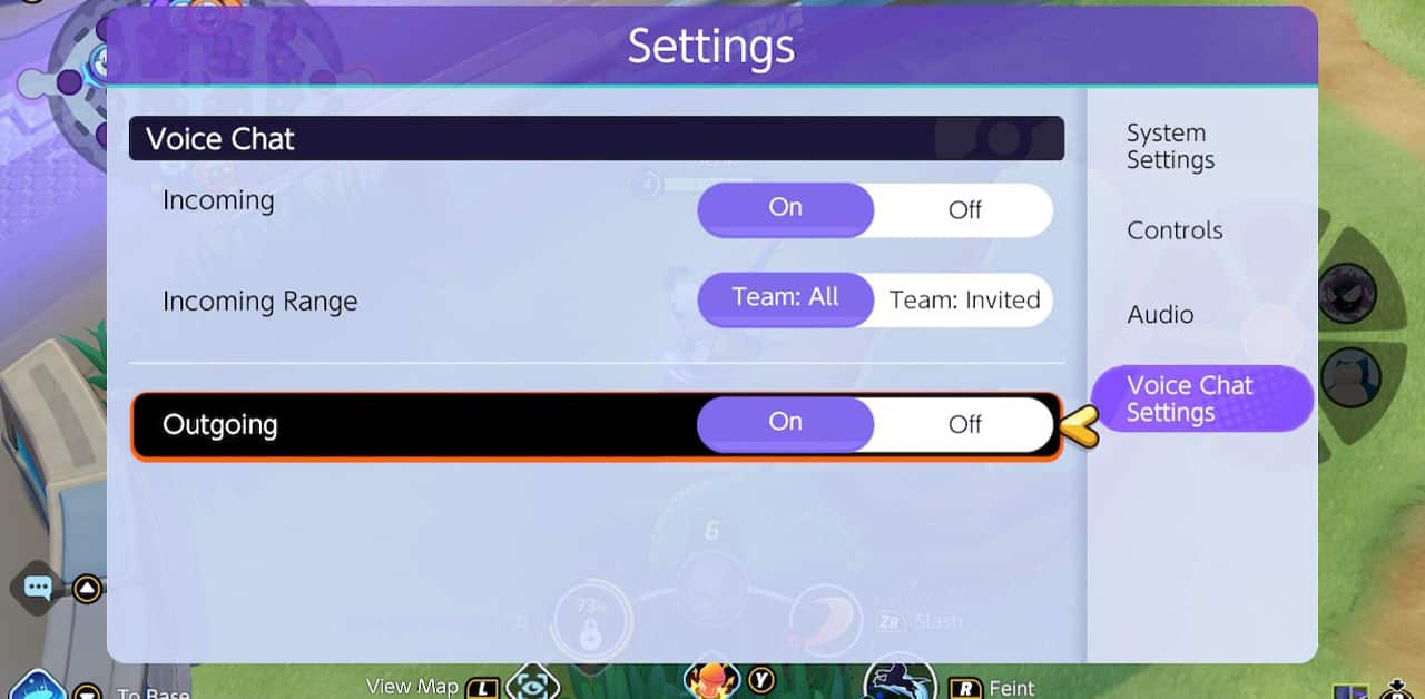 Pokemon Unite Voice-Chat-Einstellungen ausgehend