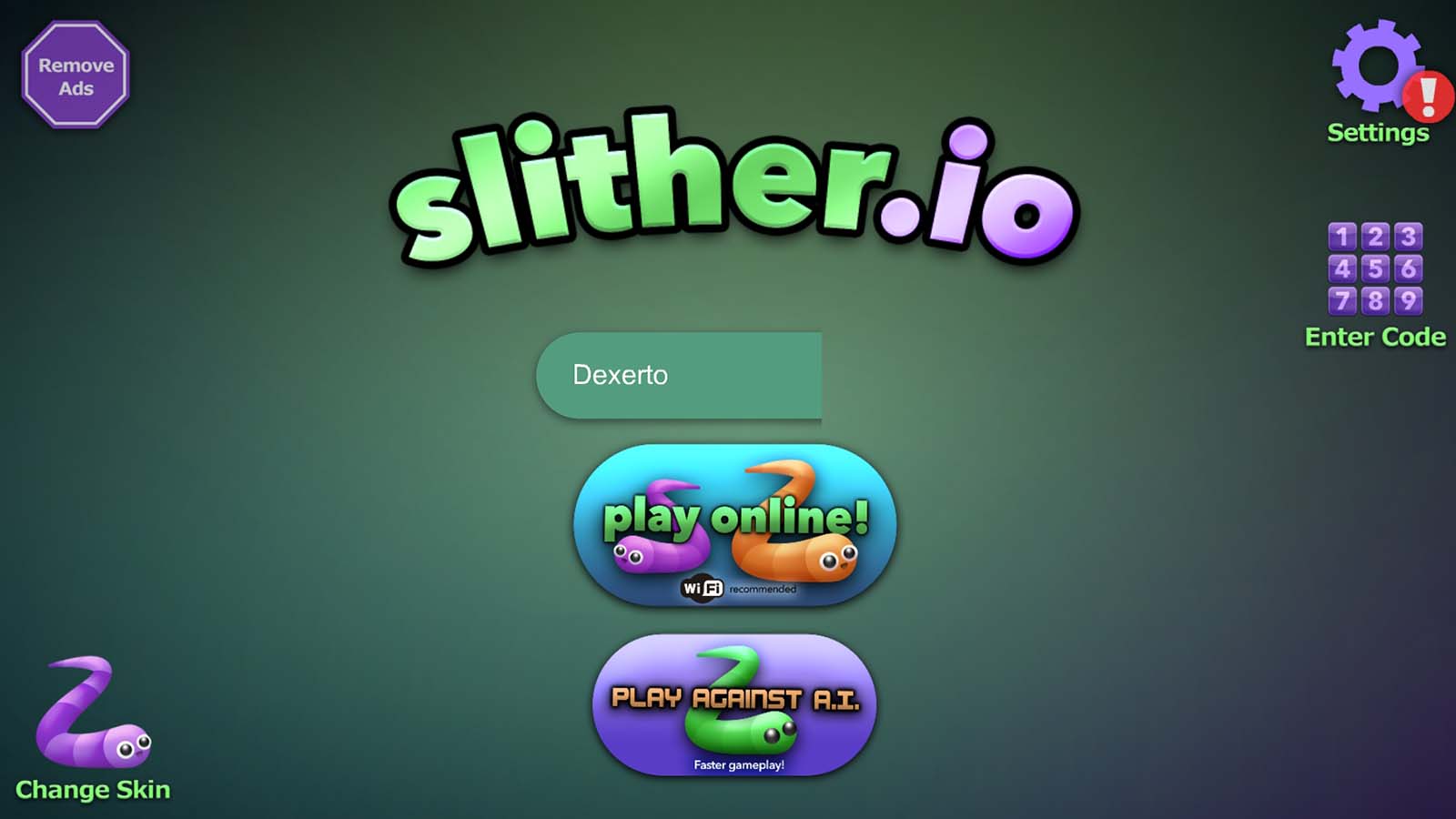 slither.io Android-Startbildschirm