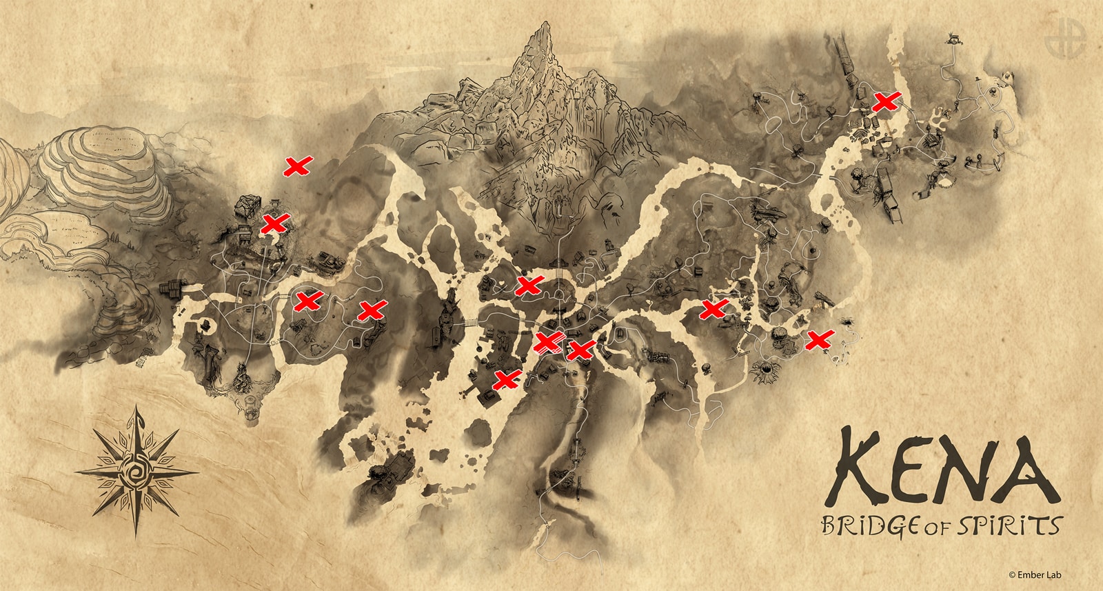 Kena-Brücke der Geister – Karte mit den verfluchten Truhe-Standorten
