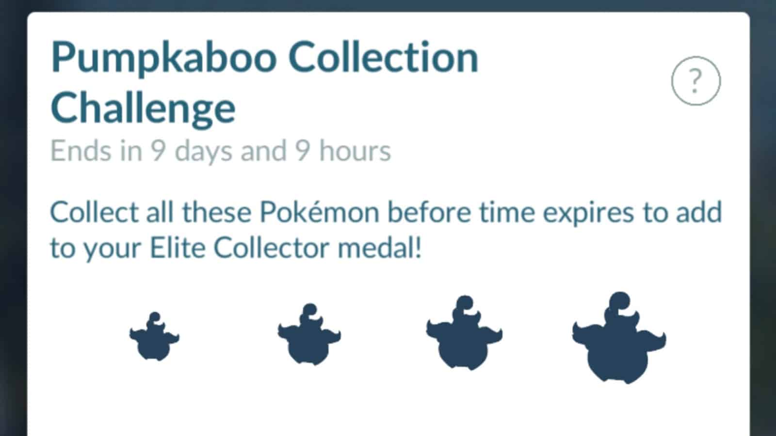 Die Pumpkaboo Collection Challenge in Pokemon Go