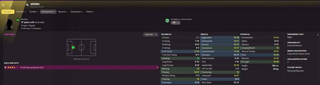 Screenshot von Sidnei Football Manager 2022