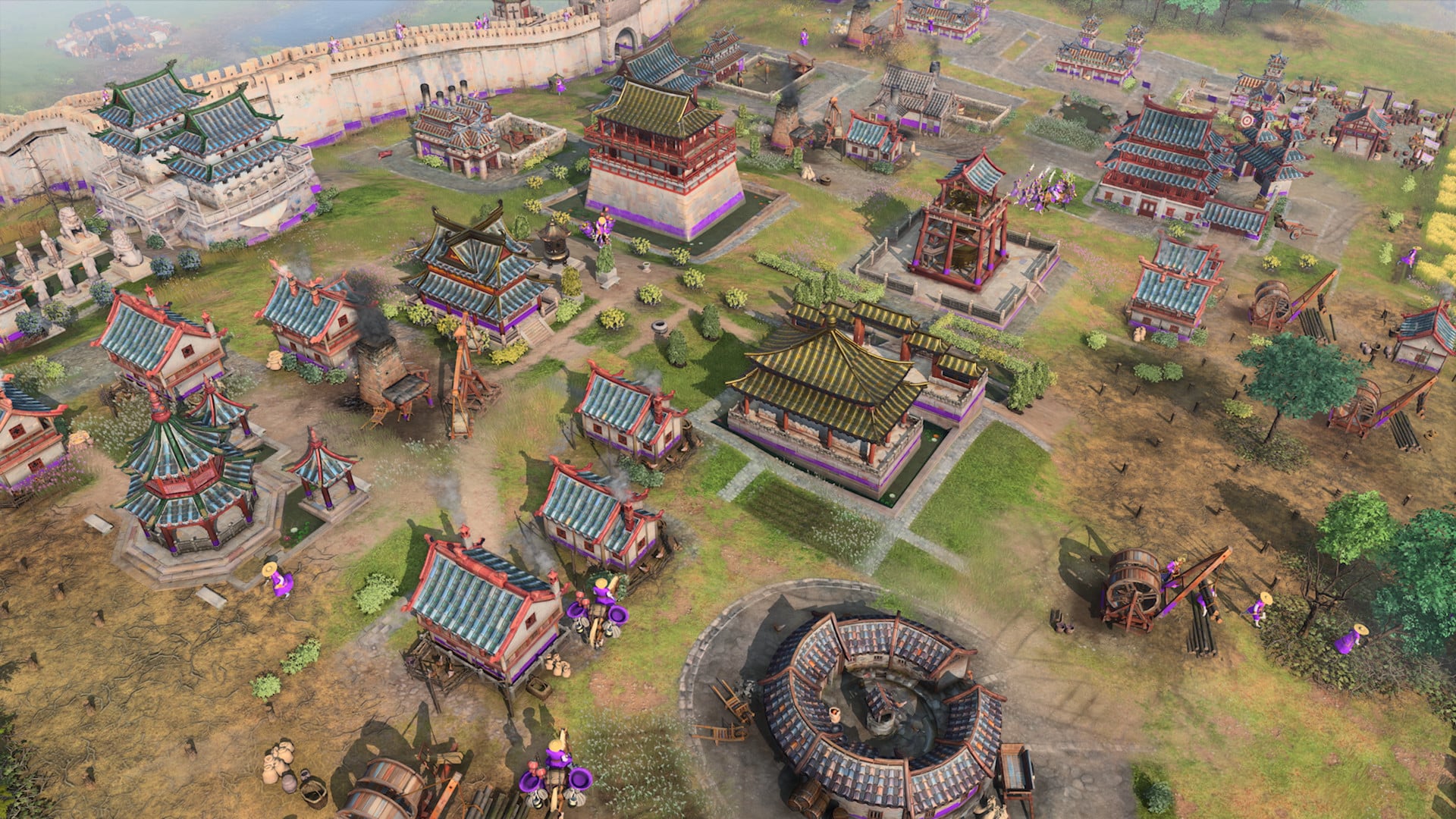 Screenshot von Age of Empires mit einer Stadt