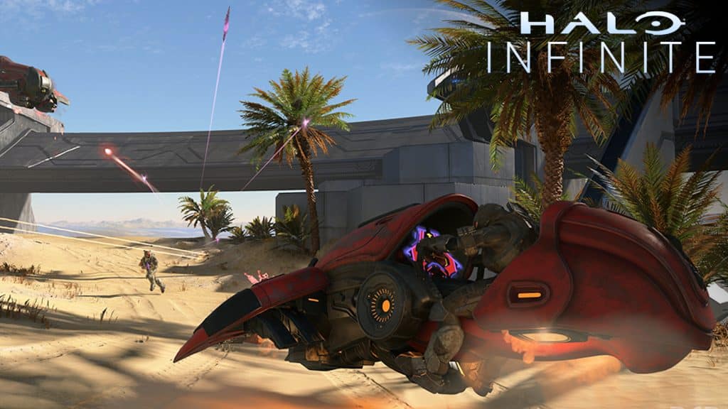Halo-Fahrzeug fährt entlang