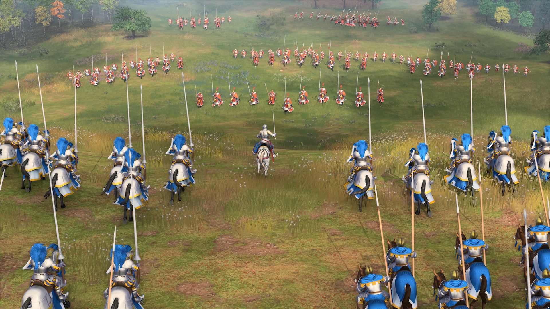 Screenshot von Age of Empires IV, der eine Schlacht zeigt