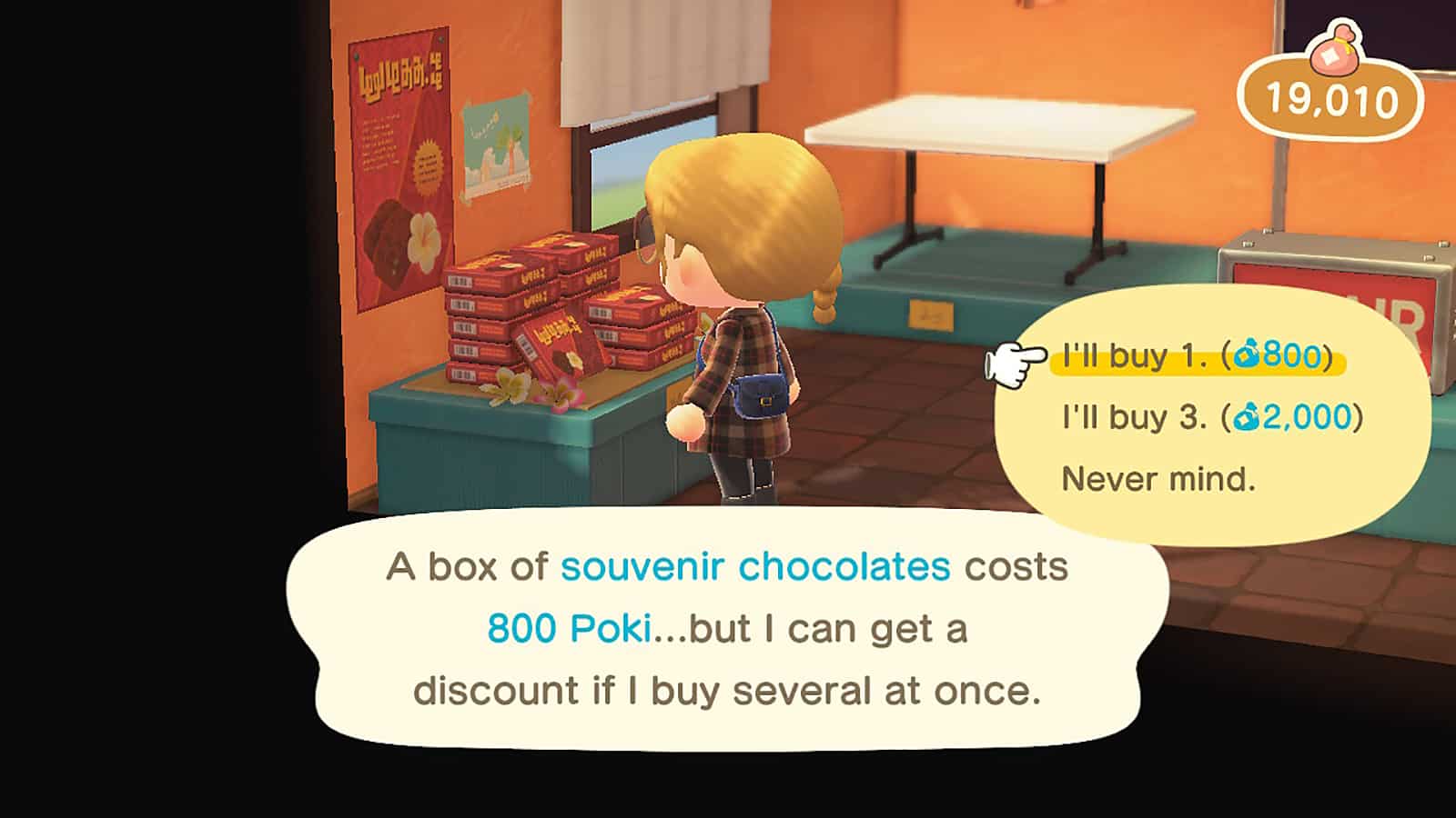 Souvenir-Pralinen im Animal Crossing Happy Home Paradise