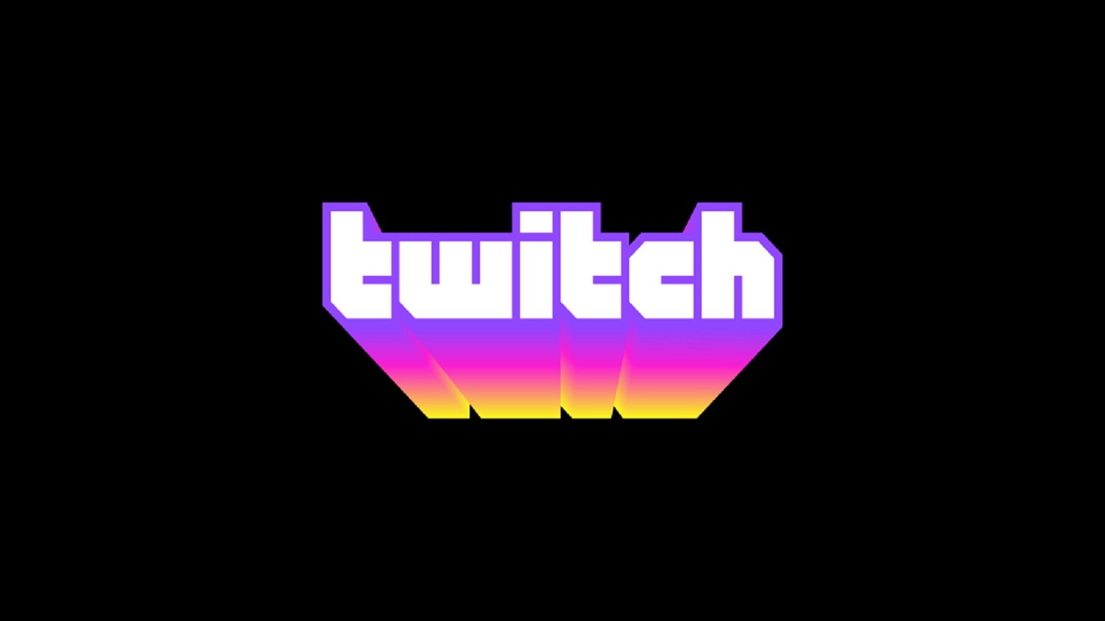 Ein Bild des Twitch-Logos auf schwarzem Hintergrund