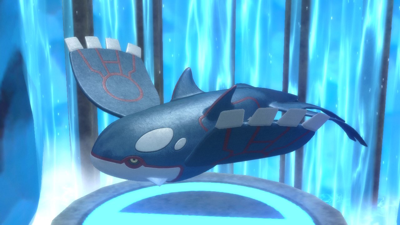 Screenshot von Pokemon Brilliant Diamond & Shining Pearl Kyogre in Oceanic Room