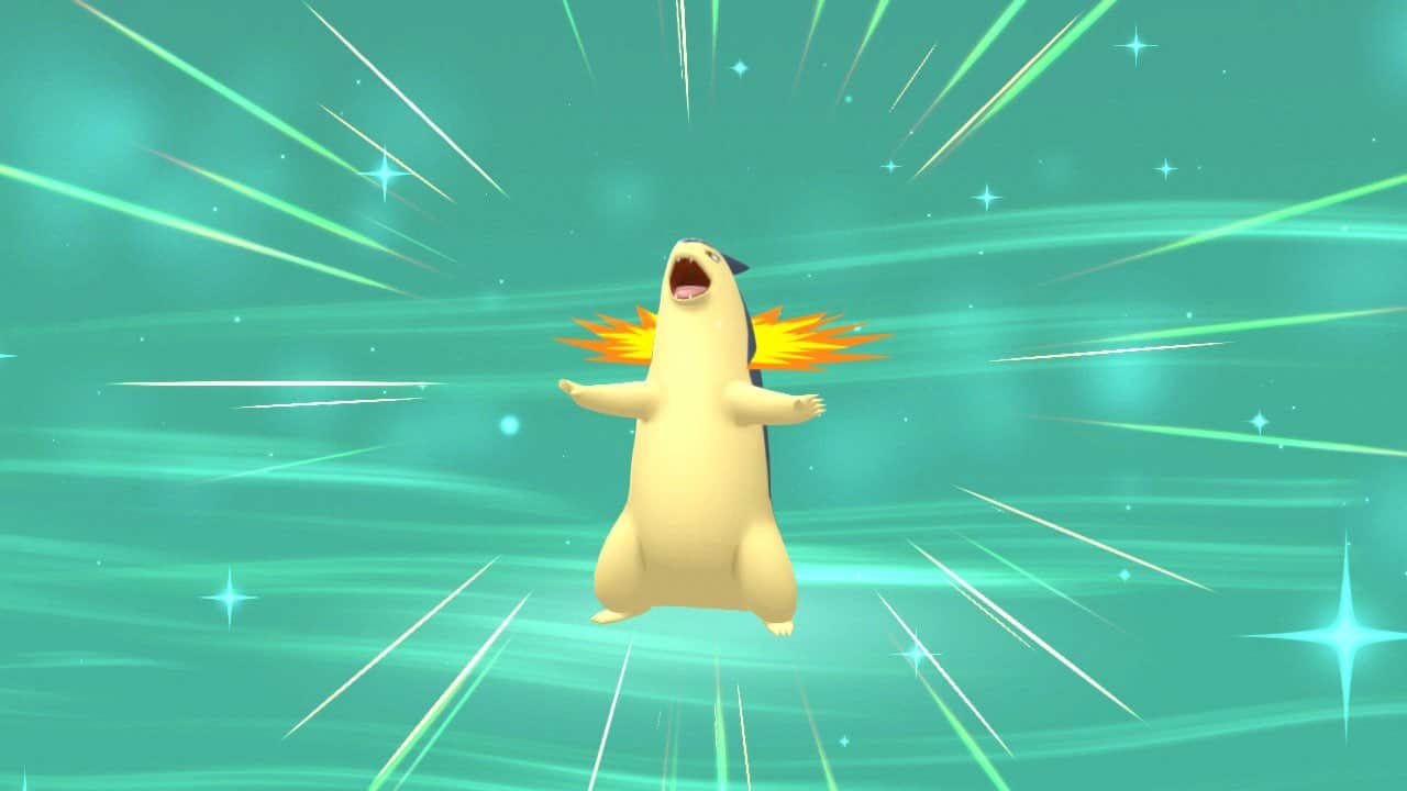 Screenshot der Evolution von Pokémon Strahlender Diamant & Leuchtende Perle Typhlosion