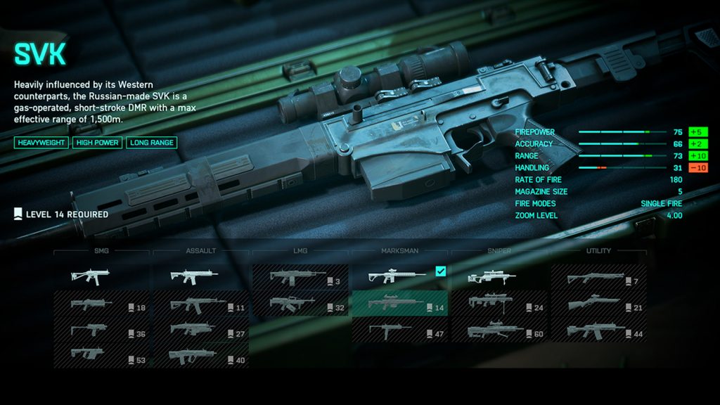 Ein Screenshot des SVK aus Battlefield 2042.