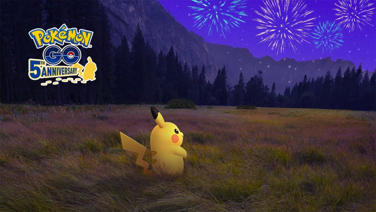 Pikachu sieht Feuerwerk beim Festival of Lights von Pokemon Go