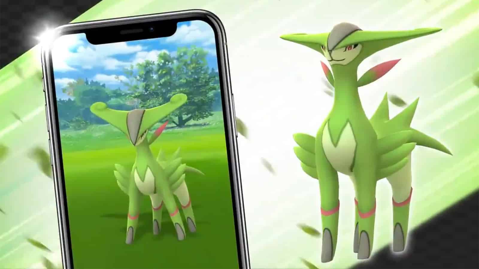 Virizion in einem Raid-Kampf in Pokemon GO