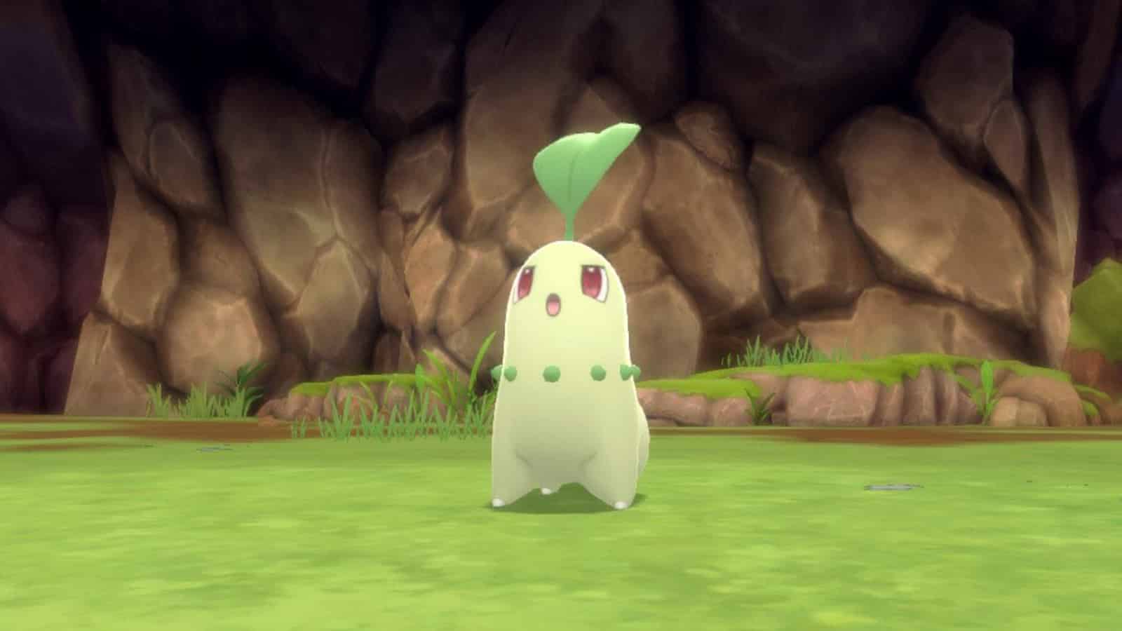 Pokémon Strahlender Diamant & Leuchtende Perle Chikorita begegnen Screenshot