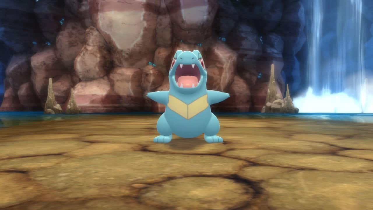 Pokémon Strahlender Diamant & Leuchtende Perle Totodile Spawn-Standort Screenshot