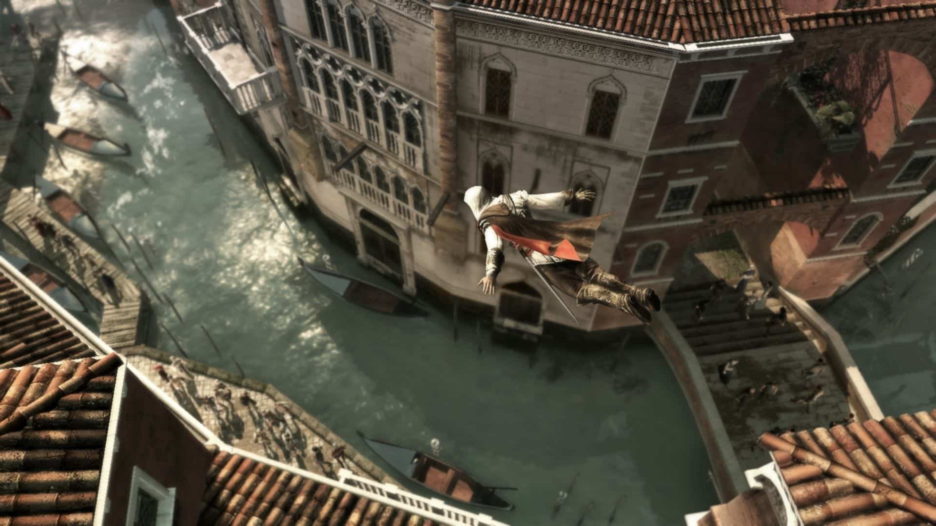 Ezio schwimmt ins Wasser