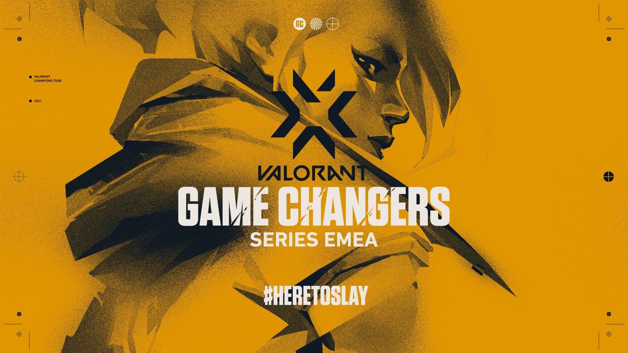 Valorant Emea Game Changer mit Jett auf gelbem Hintergrund