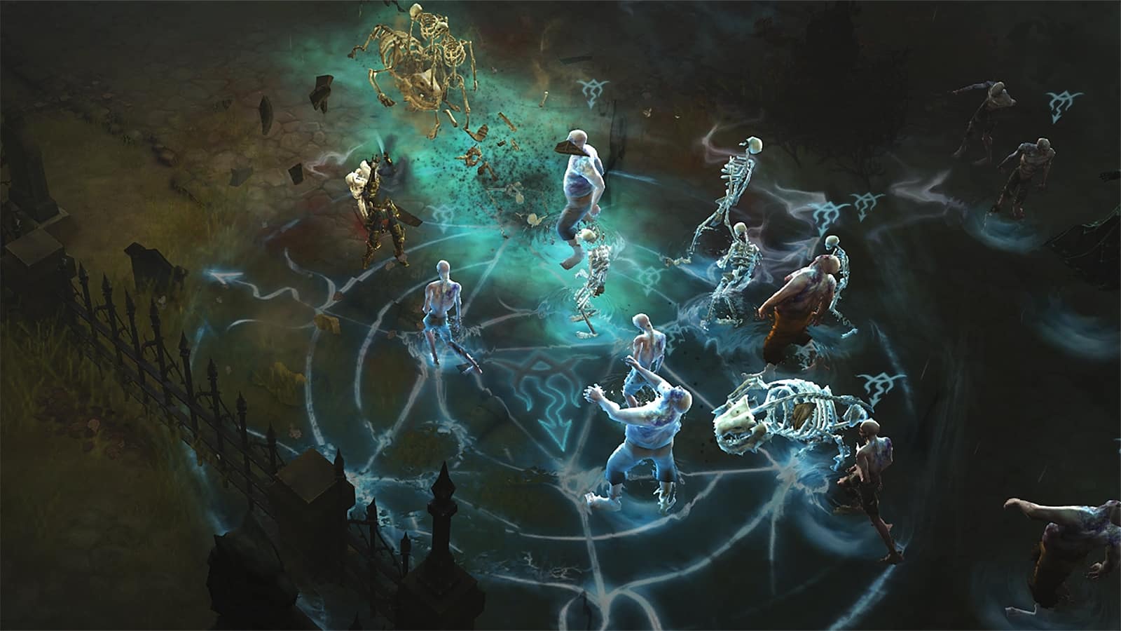 Ein Screenshot, der das Gameplay des Nekromanten von Diablo 3 mit Decrepify zeigt