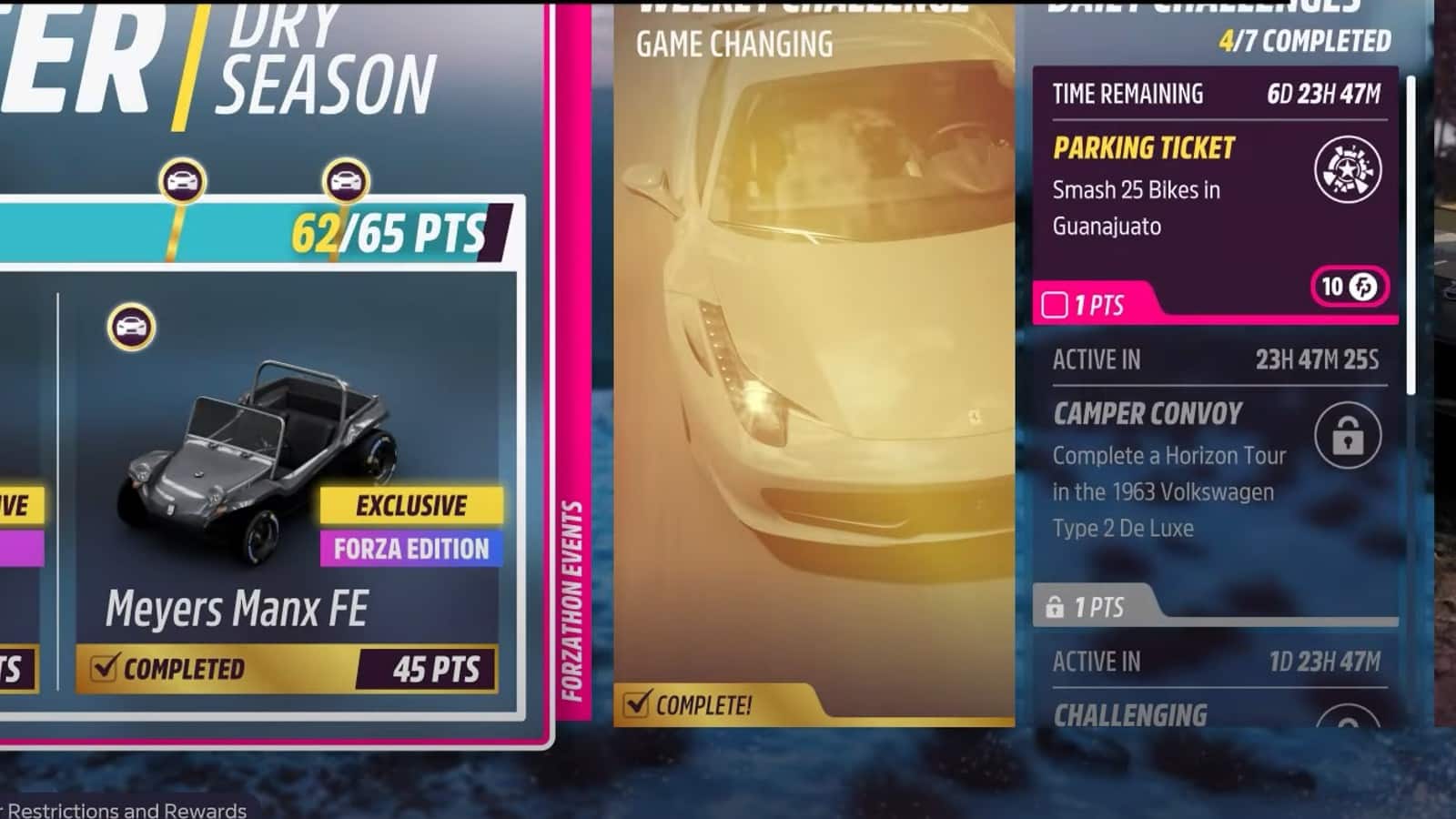 Die Parking Ticket Challegne in Forza Horizon 5 fordert die Spieler auf, Fahrräder umzuwerfen