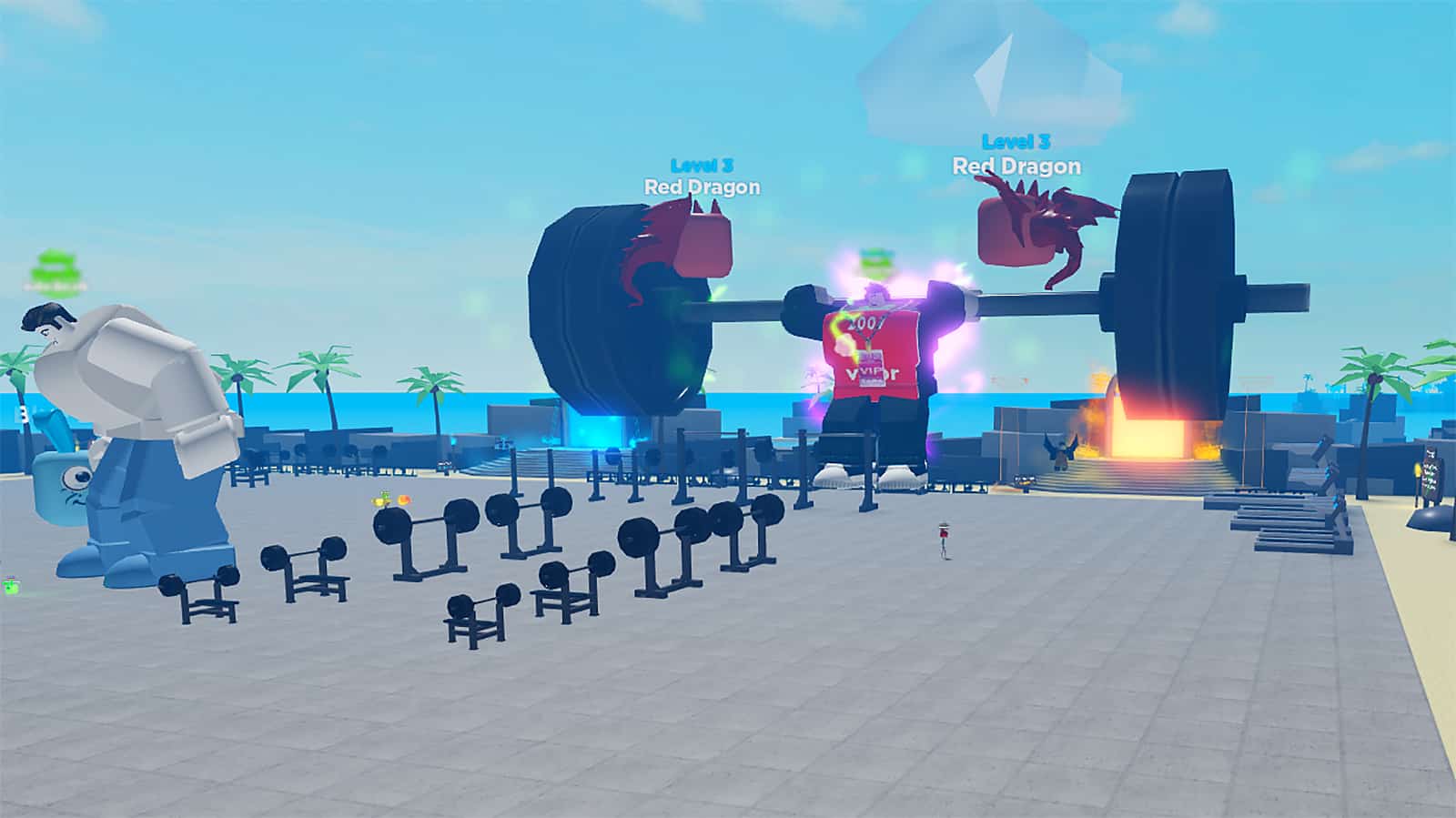 Ein Bild eines Spielers in Roblox Muscle Fighters