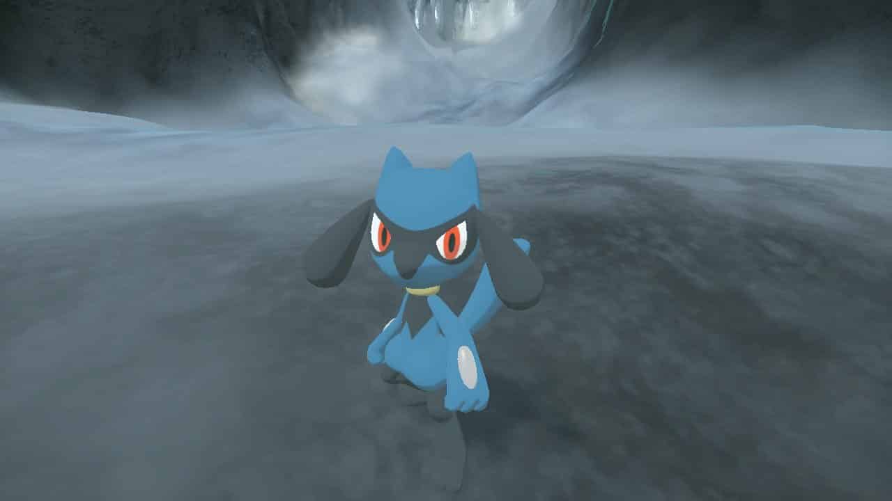 Pokémon Legends Arceus Riolu Screenshot aus der ersten Person