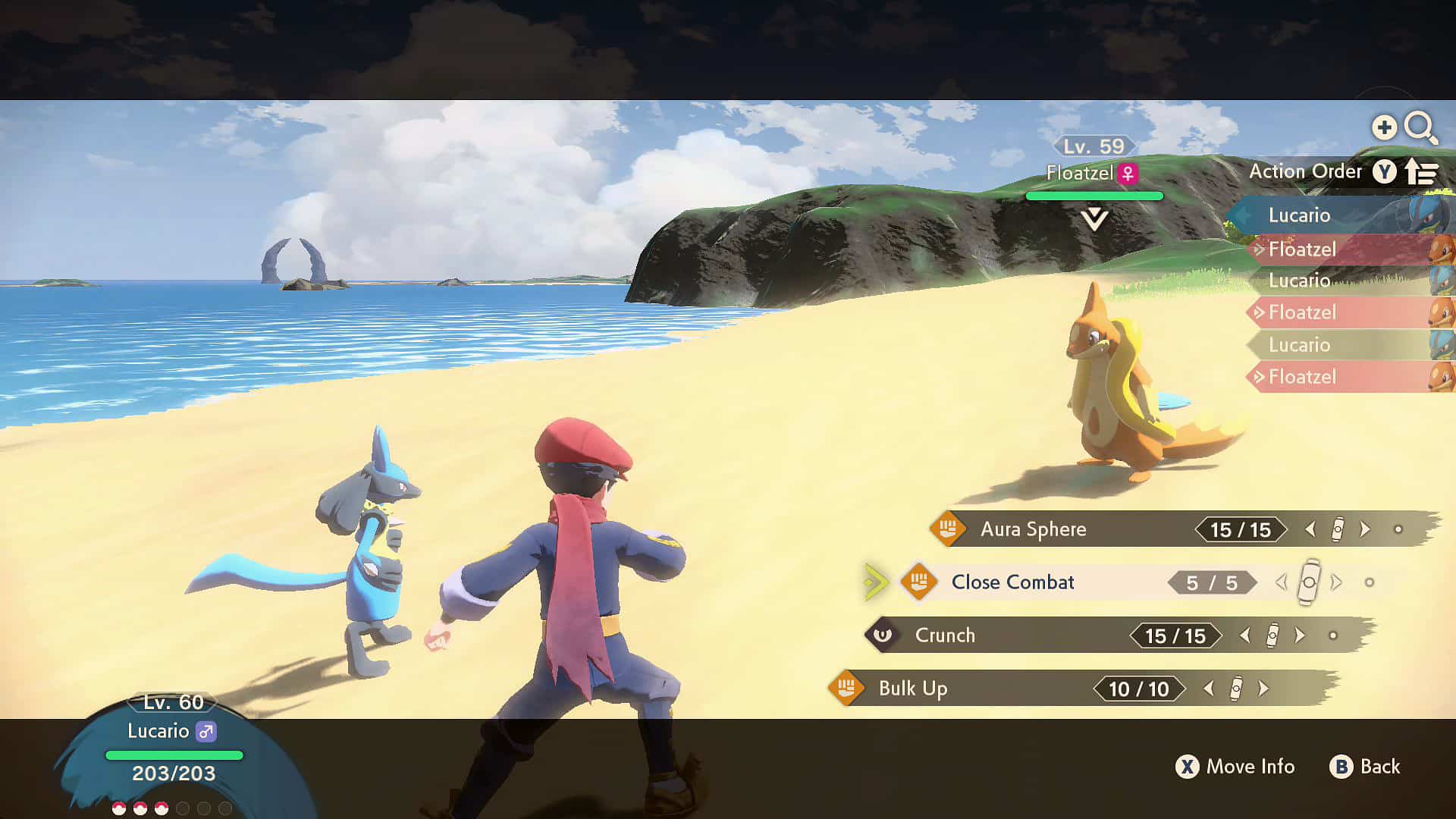 Pokémon Legends Arceus Lucario Battle Styles Screenshot