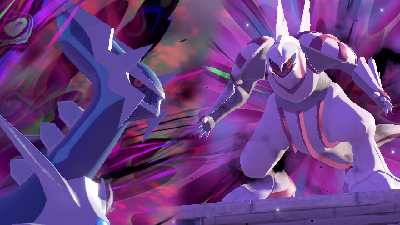 Zwischensequenz von Dialga & Palkia in Pokémon Legends Arceus