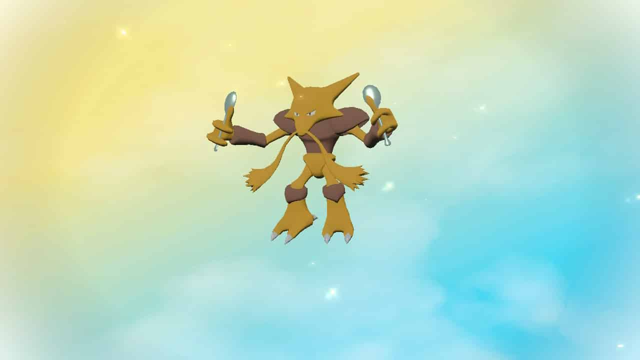 Evolutionsbildschirm von Pokémon Legends Arceus Alakazam.