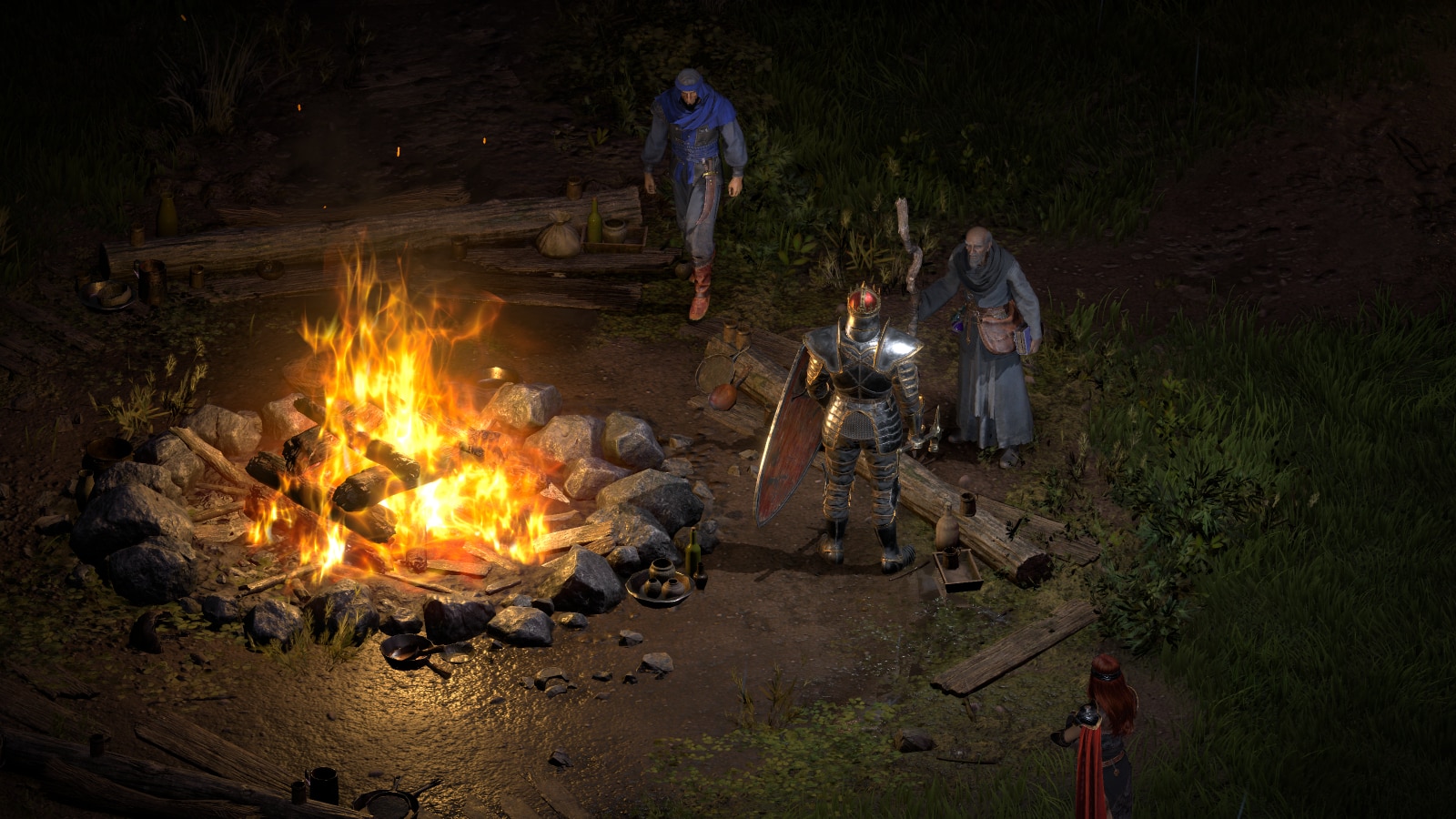 Wiederbelebte Spieler von Diablo 2 sprechen in Akt 1 mit Deckard Cain