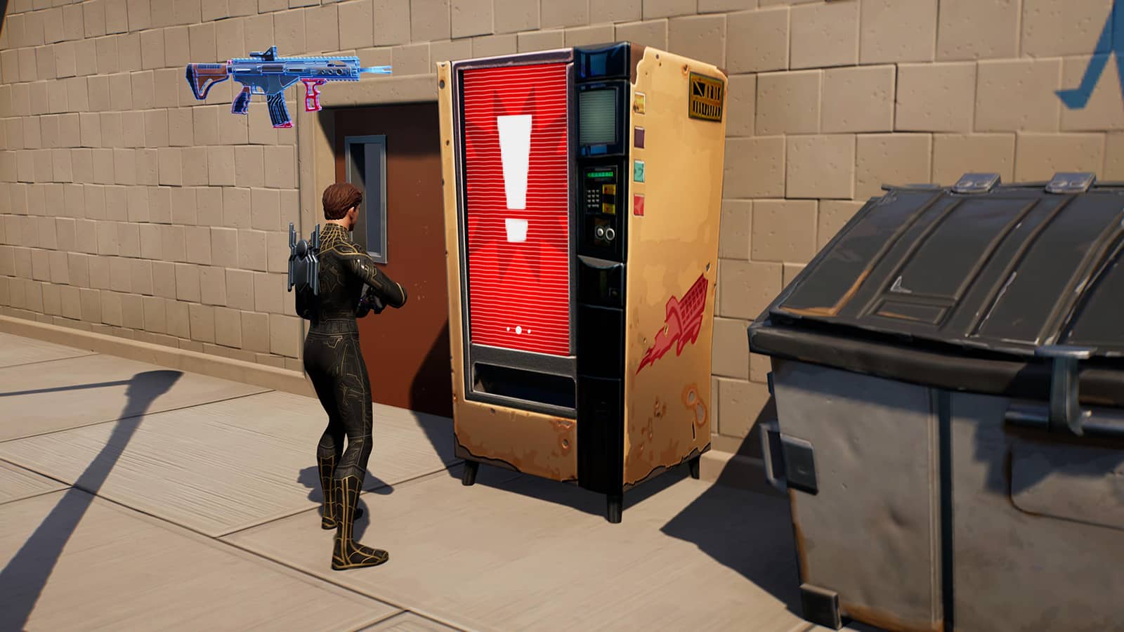 Spider-Man verwendet einen Standort für einen fehlerhaften Automaten in Fortnite