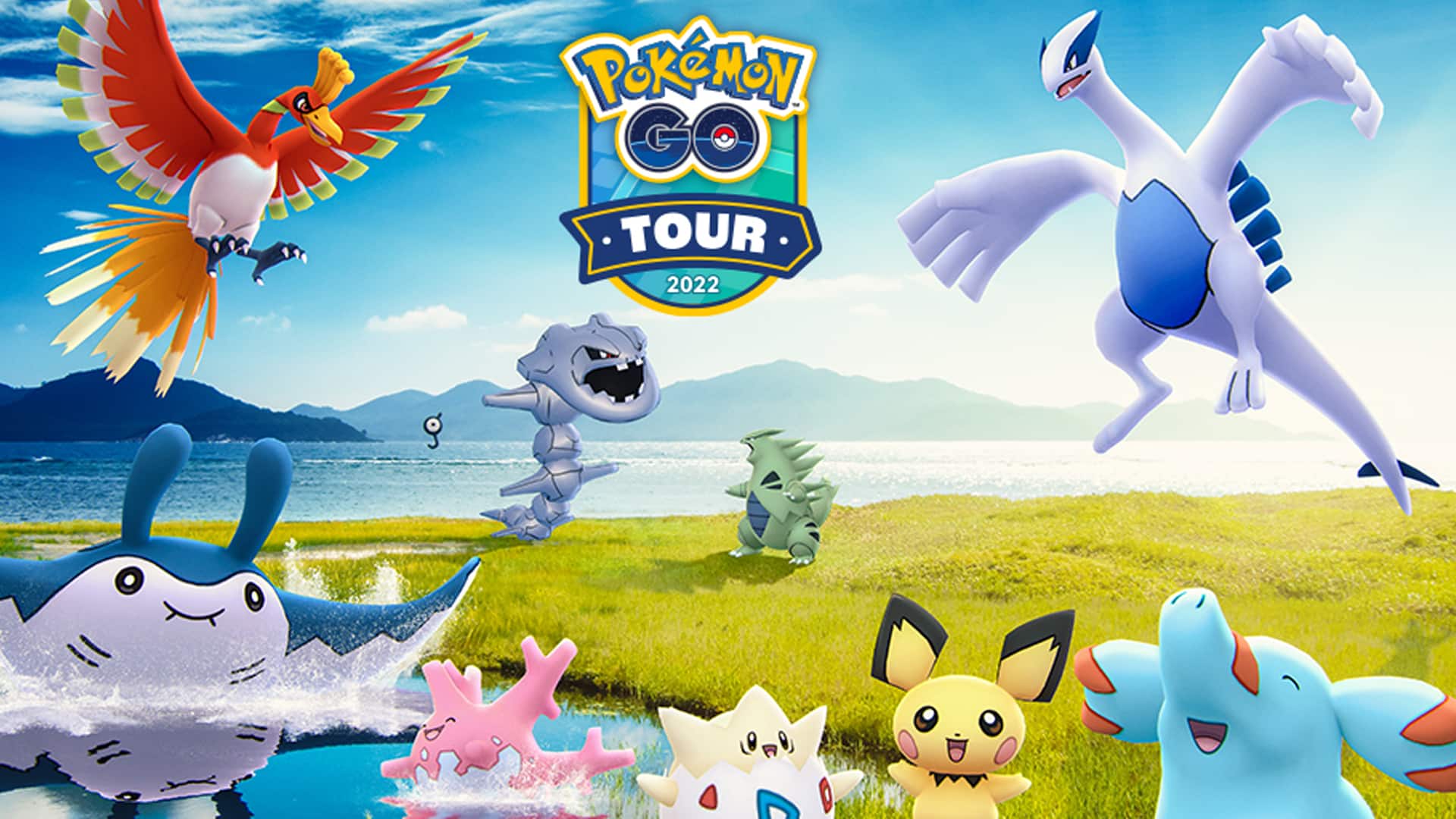 Ein Poster für die rotierenden Lebensräume der Pokémon Go Tour Johto