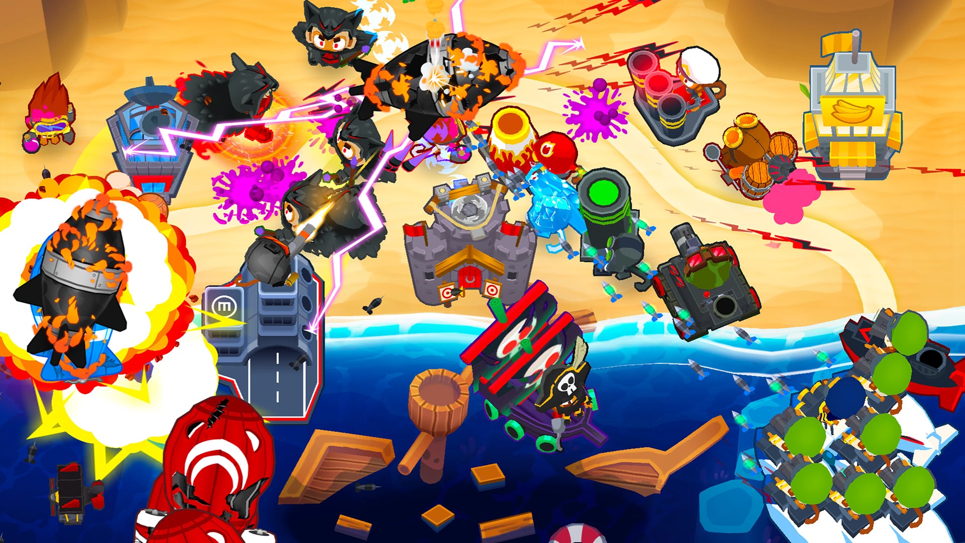 Screenshot im Spiel von btd6, der einige Helden zeigt