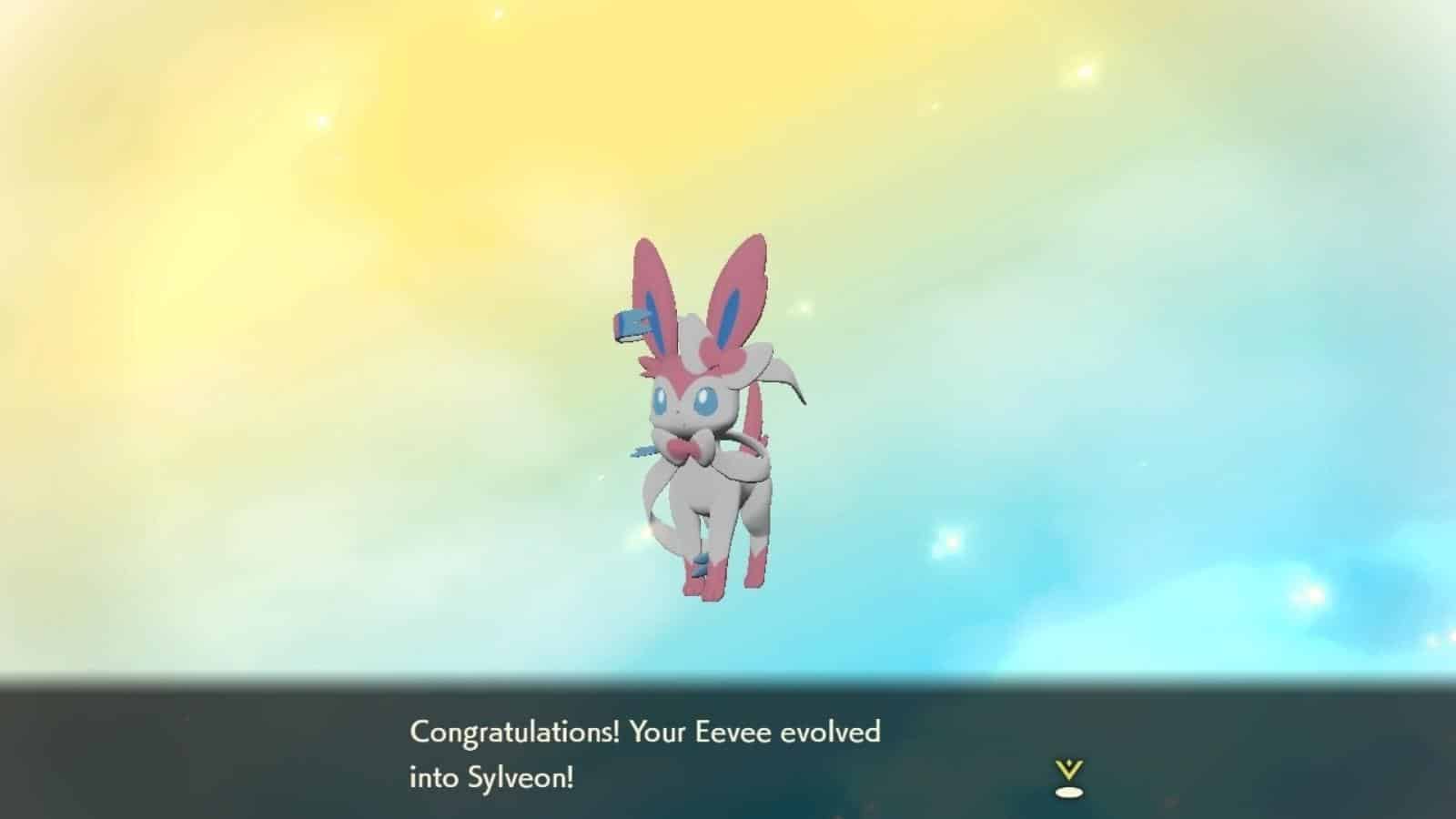 sich entwickelnder Sylveon in Pokémon Legends Arceus