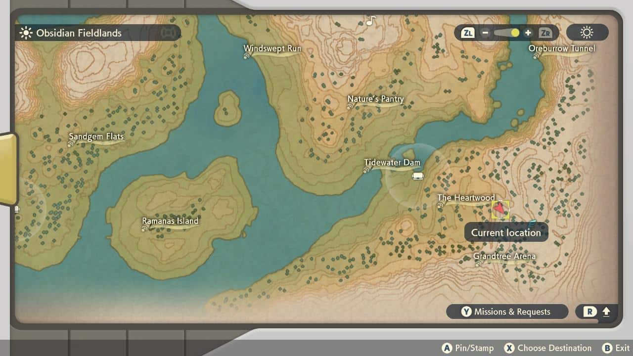 Lage der Scyther-Karte in Pokémon Legends Arceus