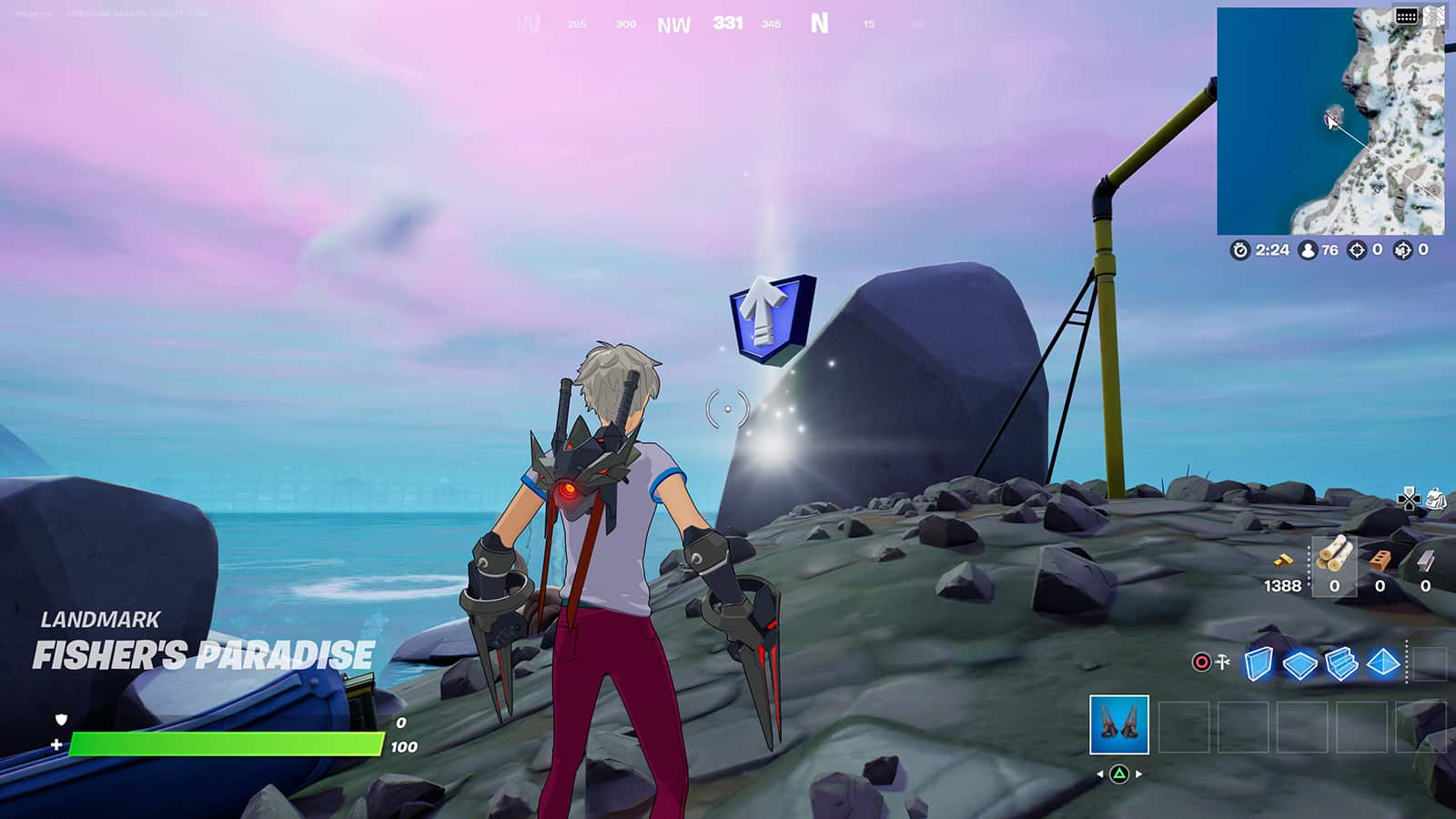 Das Level-Up-Token im Fischerparadies in Fortnite