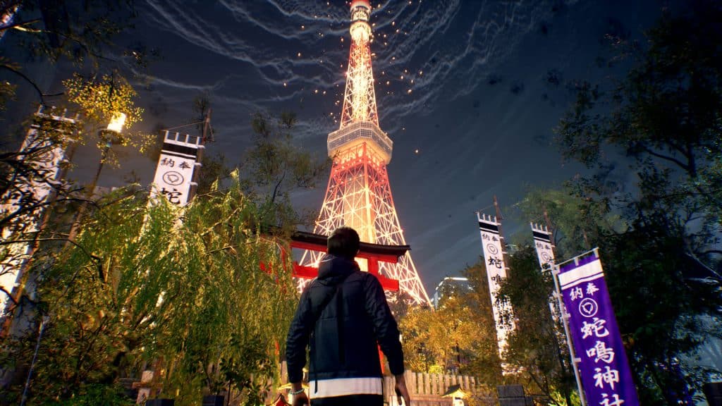 Screenshot der Stadt Ghostwire Tokio