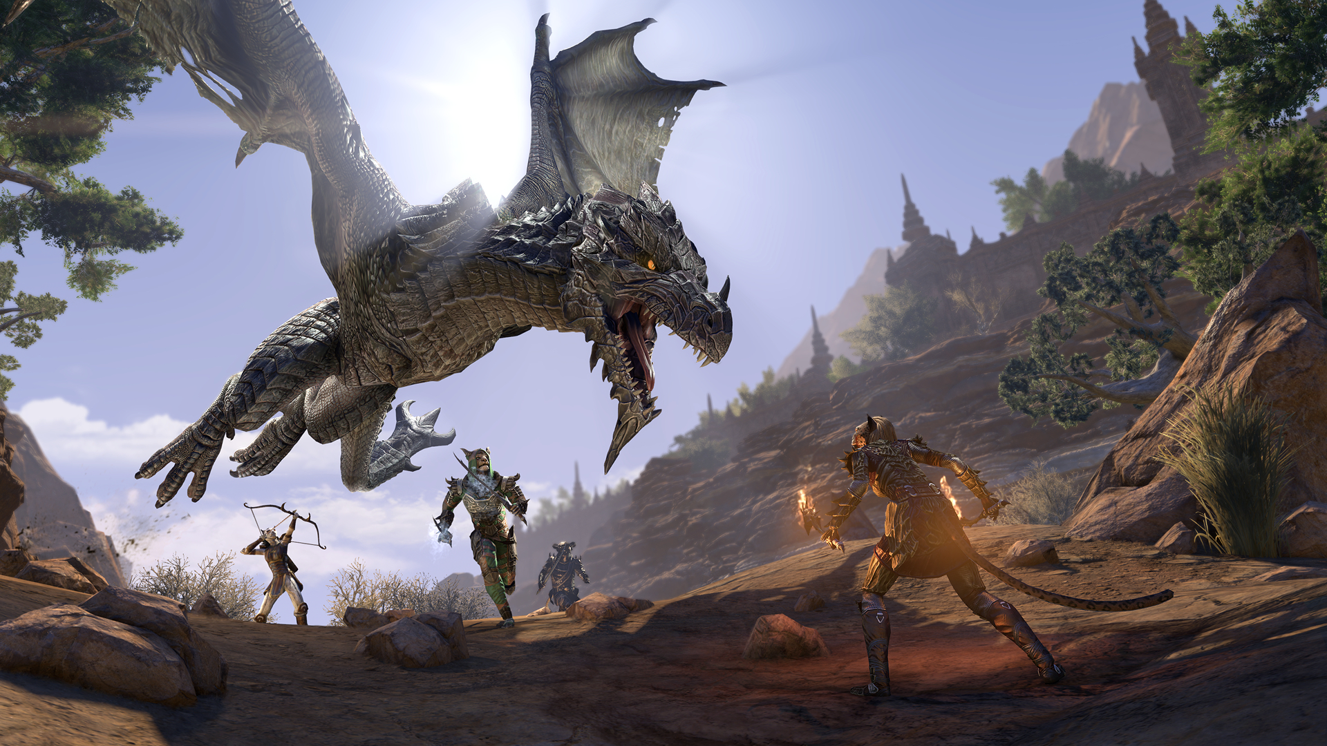 The Elder Scrolls Online Eso Dragon greift einen Spieler an 