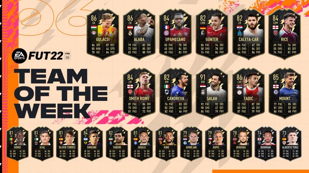 Team der Woche TOTW 6 Karten