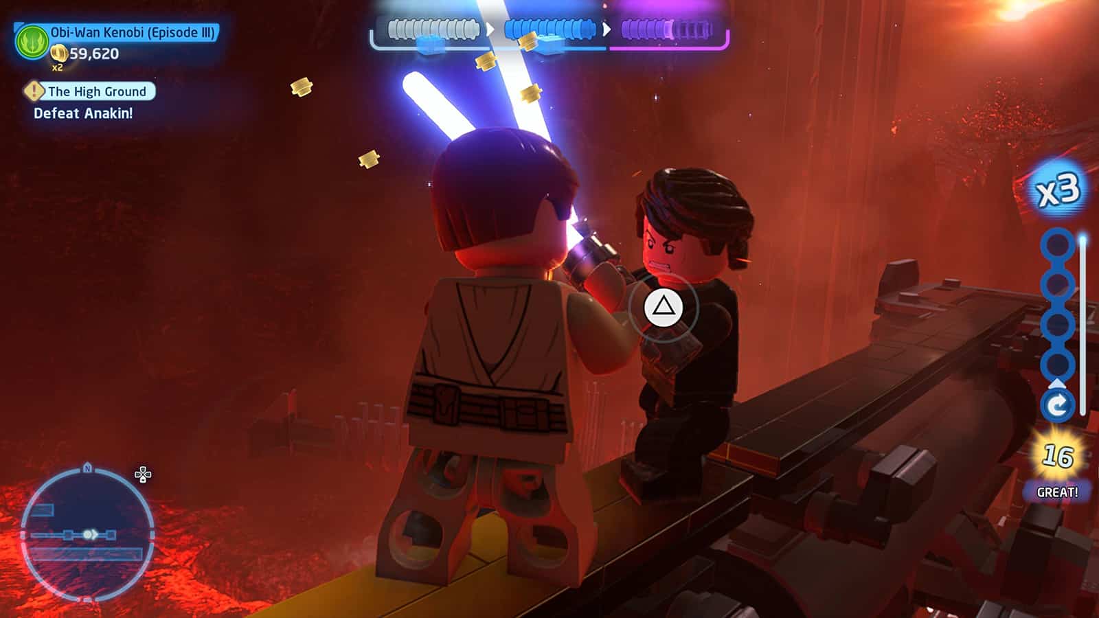 Anakin Skywalker und Obi-Wan Kenobi kämpfen in LEGO Star Wars