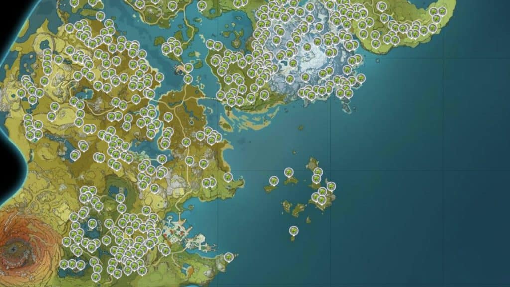 Ort der Dragonspine- und Liyue-Karte Genshin Impact
