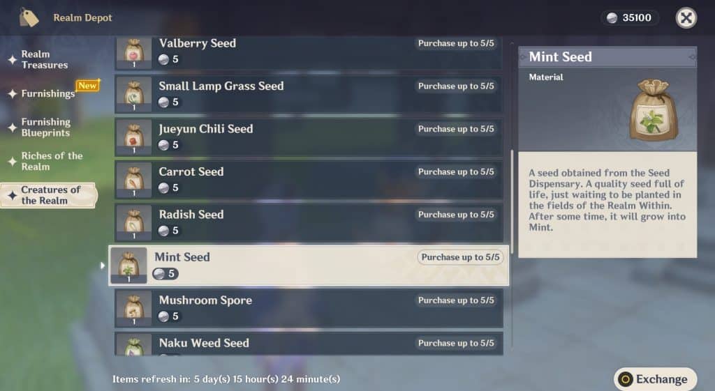 Ein Bild von Mint Seeds im Spiel