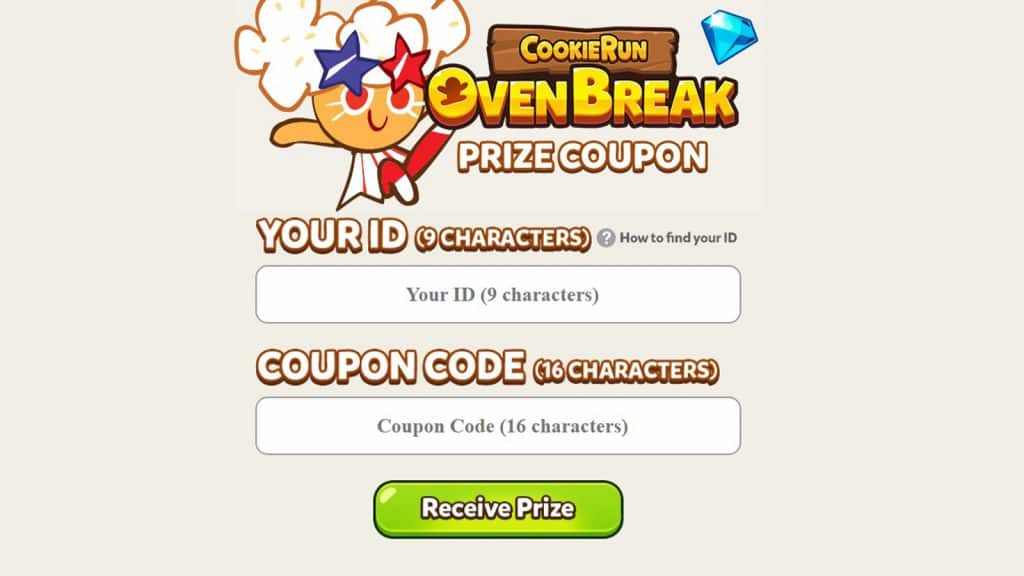 Website zum Einlösen von Cookie Run: Overbreak-Codes