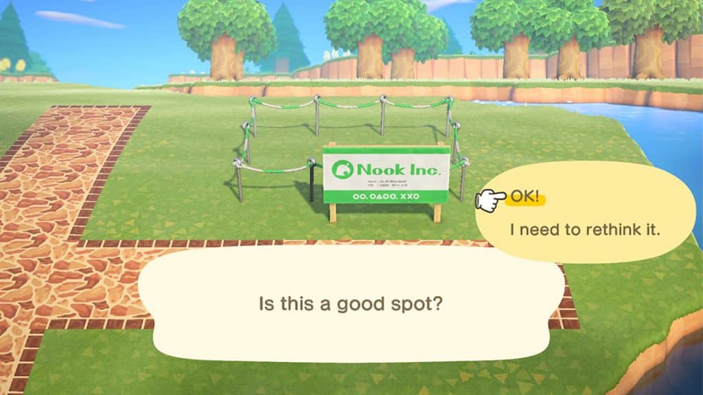 Ein leeres Grundstück in Animal Crossing: New Horizons
