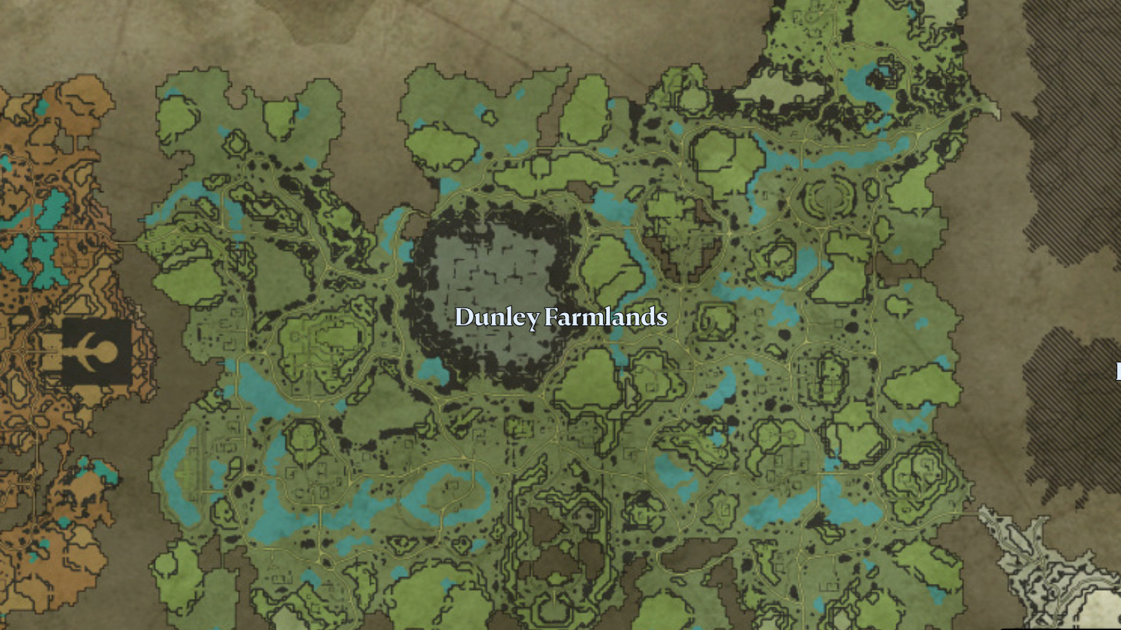 v Rising Dunley Farmlands Basisstandort auf der Karte