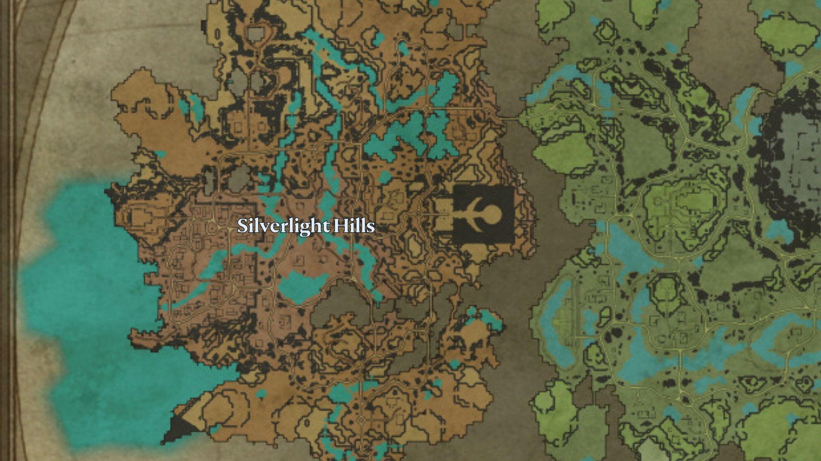 v Lage der Karte von Rising Silverlight Hills