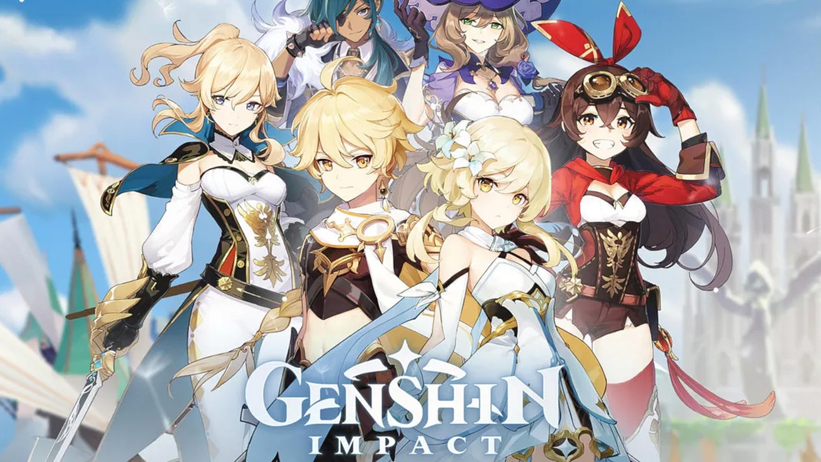 Titelbild von Genshin Impact mit vielen Charakteren